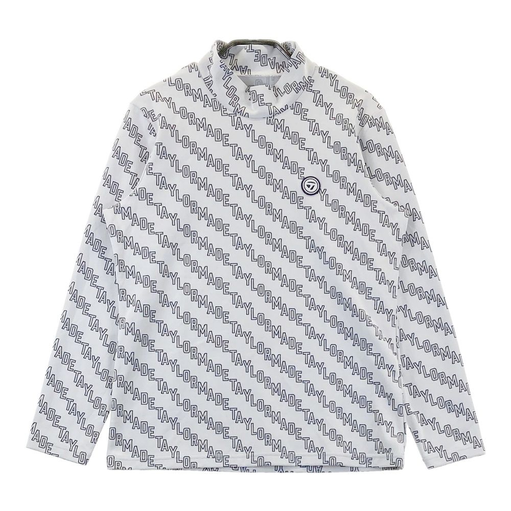 サイズ：L TAYLOR MADE テーラーメイド ハイネック 長袖Tシャツ ロゴ総柄 グレー系 [240101601663] ゴルフウェア レディース ストスト