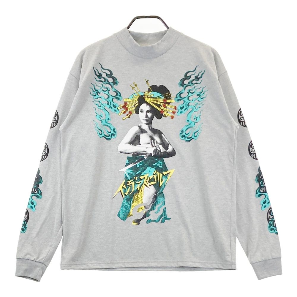 サイズ：4 RUSSELUNO ラッセルノ モックネック 長袖Tシャツ インディーズプリント グレー系 [240101617882] ゴルフウェア メンズ ストスト