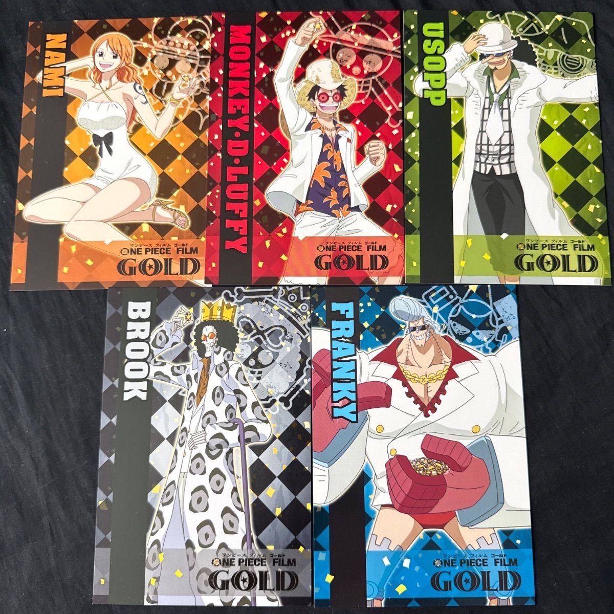 200セット　ワンピース　ポストカード　ゴールド　9枚入り ワンピース フィルムゴールド 特典 ポストカード 5点まとめ売り - メルカリ