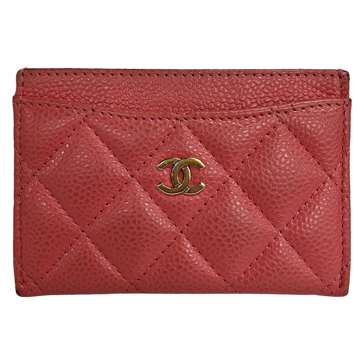 CHANEL(シャネル) カードケース マトラッセ ピンク ゴールド金具