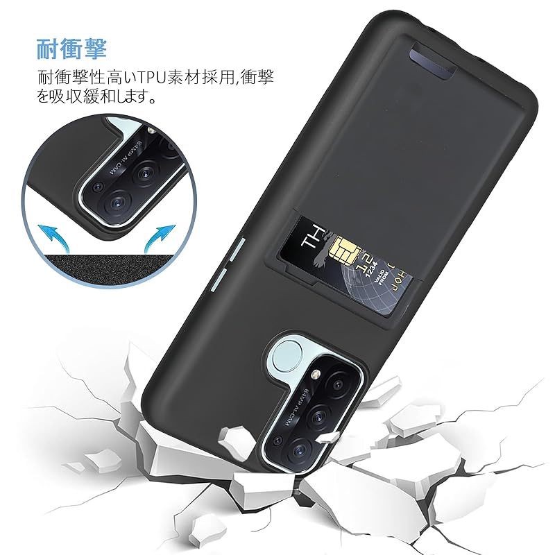 新品】 【 Agaiy 】OPPO Reno5 A 対応 ケース 背面カード収納 耐衝撃