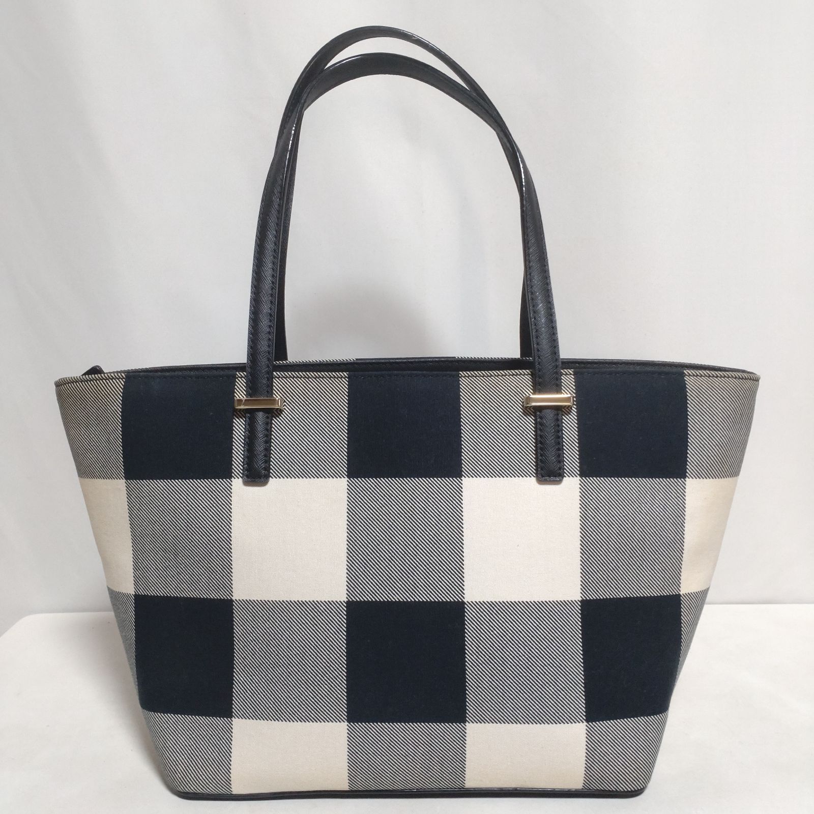 kate spade new york ケイトスペード トートバッグ 紺白チェック 