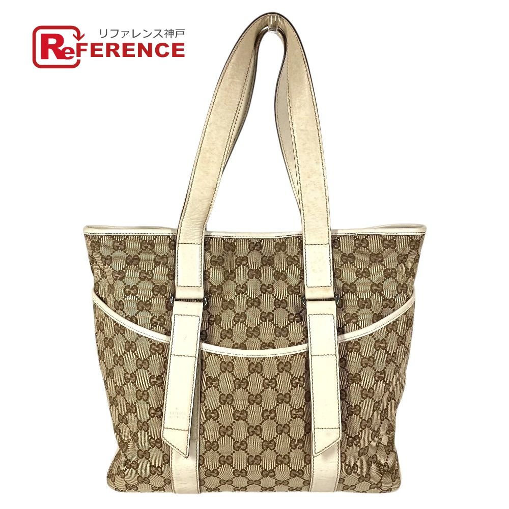 GUCCI グッチ ショルダーバッグ GG ロゴ 145971 GGキャンバス/レザー ホワイト