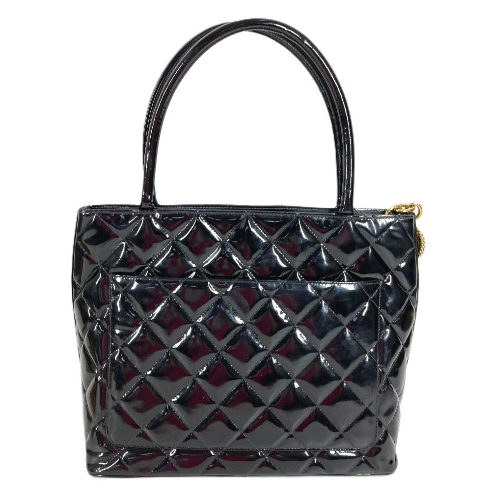 CHANEL シャネル トートバッグ 復刻トート A01804 エナメル ブラック