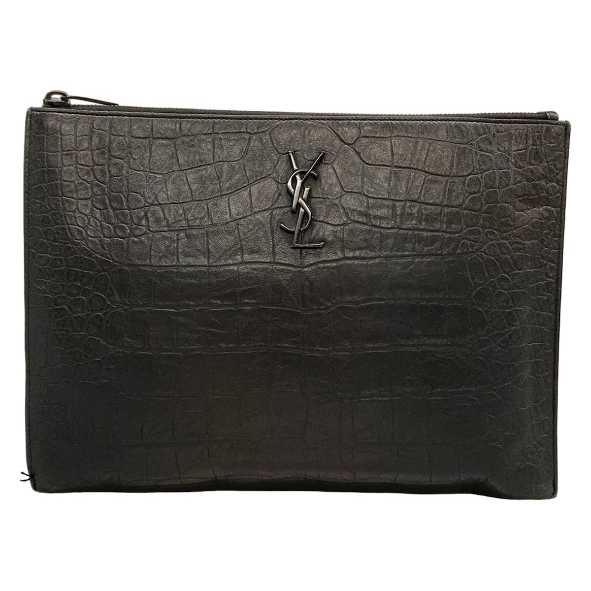 SAINT LAURENT PARIS(サンローランパリ) クラッチバッグ 453249 黒 型押し加工 レザー