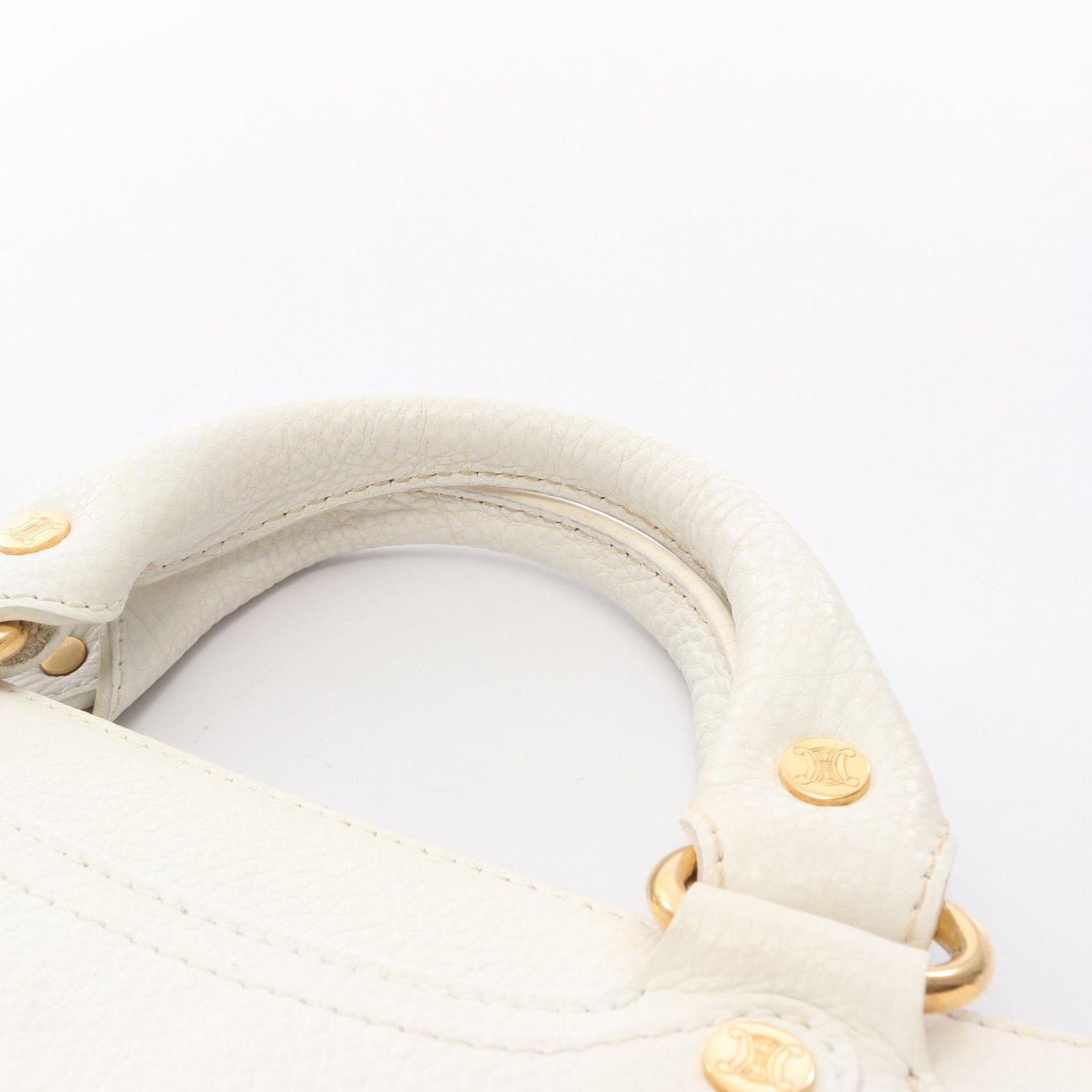 CELINE ホワイトレザー ハンドバッグ ブギーバッグ保存袋付き　お値下げ中 CELINE ホワイトレザー ハンドバッグ ブギーバッグ保存袋付きお値下げ中