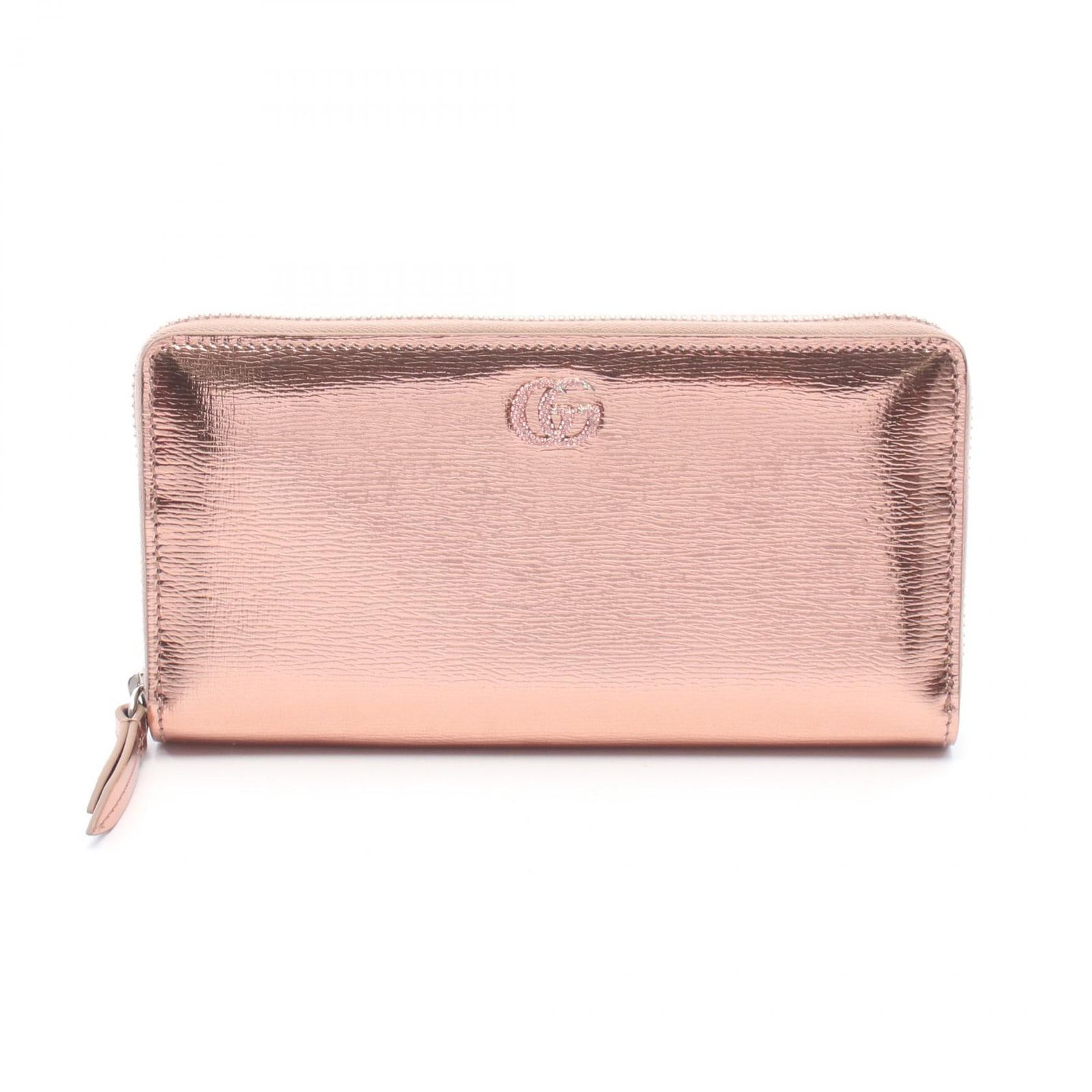 GUCCI グッチ ダブルG バイカラー メタリック ラウンド長財布