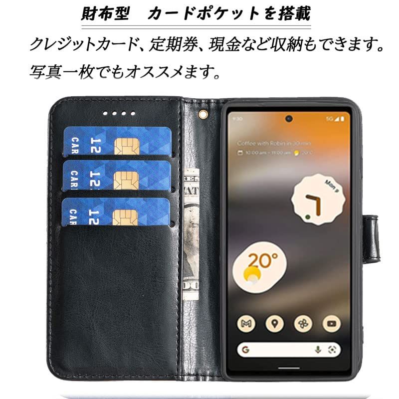 新品】 【KSK】Google Pixel 6A(6.1インチ)対応 手帳型 ケース カード