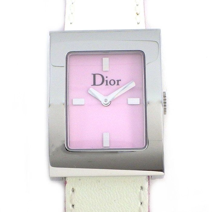 クリスチャンディオール Christian Dior 腕時計 マリス D78-109 ピンク文字盤 SS 革 クオーツアナログ 【中古】