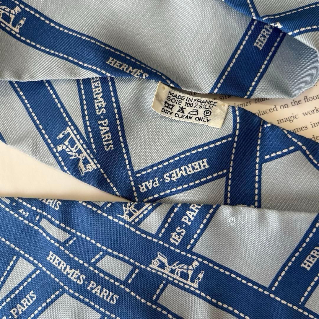 HERMESエルメス ツイリー ボルデュックリボン シルクスカーフ