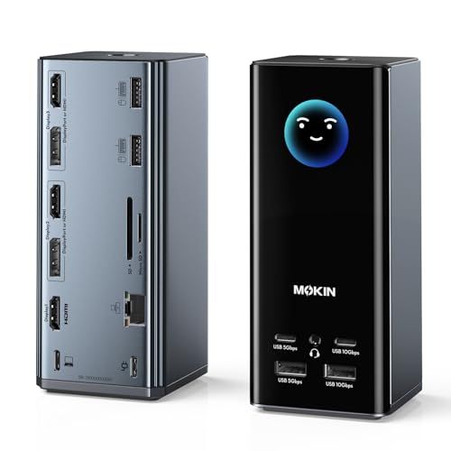 ☆新品☆MOKIN USB-C ドッキングステーション 17-in-1 【MacBook対応・安定重視】デュアル／トリプルディスプレイ対応 4K@60Hz・MST対応（Windows）・PD100W充電・10Gbps高速転送・RJ45有線有線 794eaf96