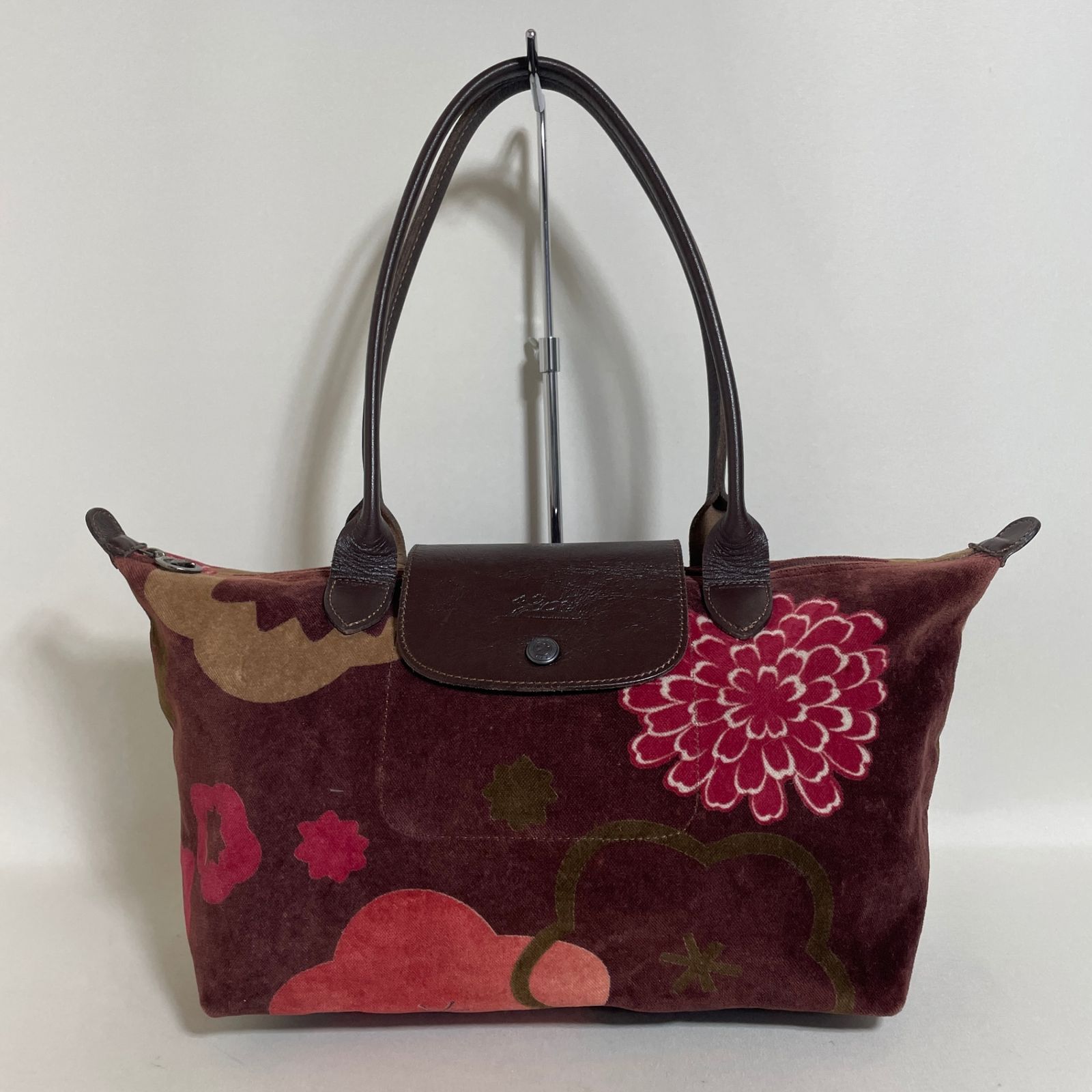 2605-189｜美品｜ロンシャン ル・プリアージュ トートバッグ 花柄 