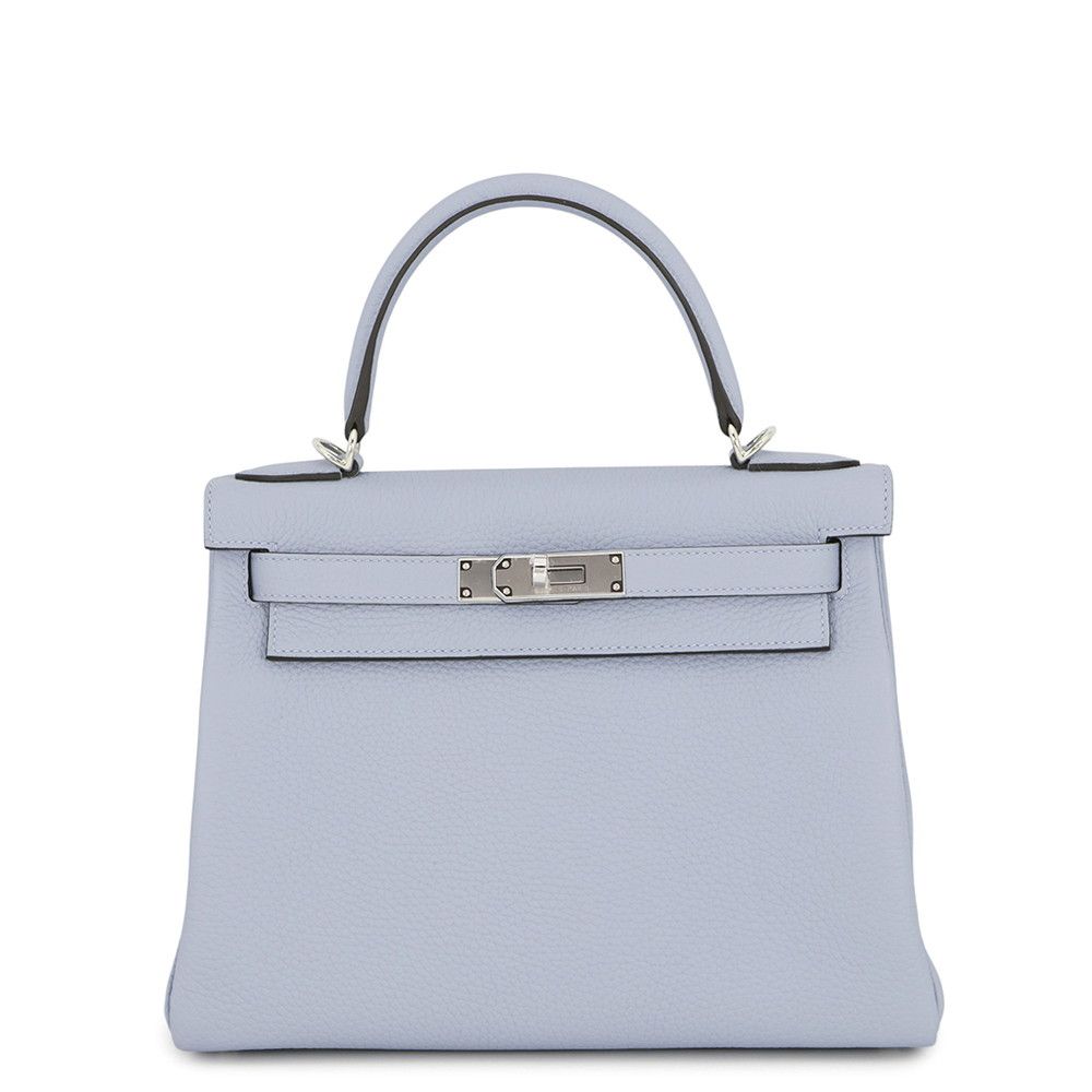エルメス ハンドバッグ ケリー28 内縫い ブルーラン/シルバー金具 トゴ G刻印 HERMES Kelly 2wayバッグ