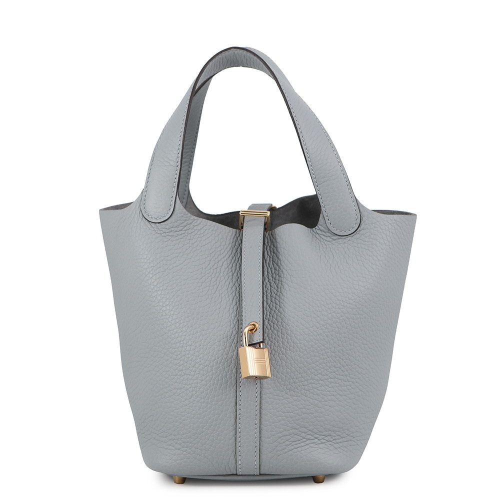 エルメス ハンドバッグ ピコタンロックPM グリパンタン/シャンパンゴールド金具 トリヨンクレマンス K刻印 HERMES トートバッグ