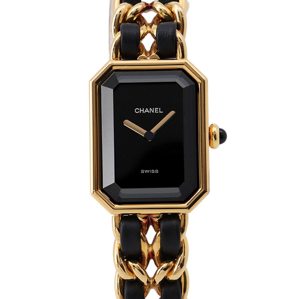シャネル プルミエール L H0001 CHANEL 腕時計 黒文字盤 レディース