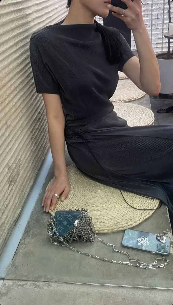 ore 오어 coco pleats トップス スカート セットアップ ブラック