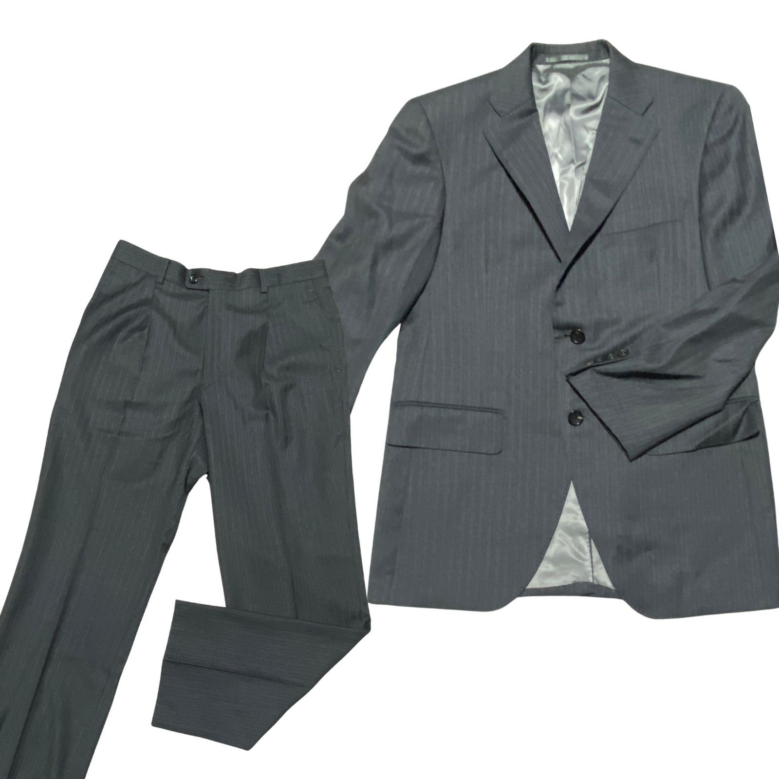 【ロロ・ピアーナ】LOUNGE LIZARD ウール　スーツ上下セット　グレー Loropiana ロロ ピアーナ スーツ 上下 セットアップ ロロ・ピアーナ