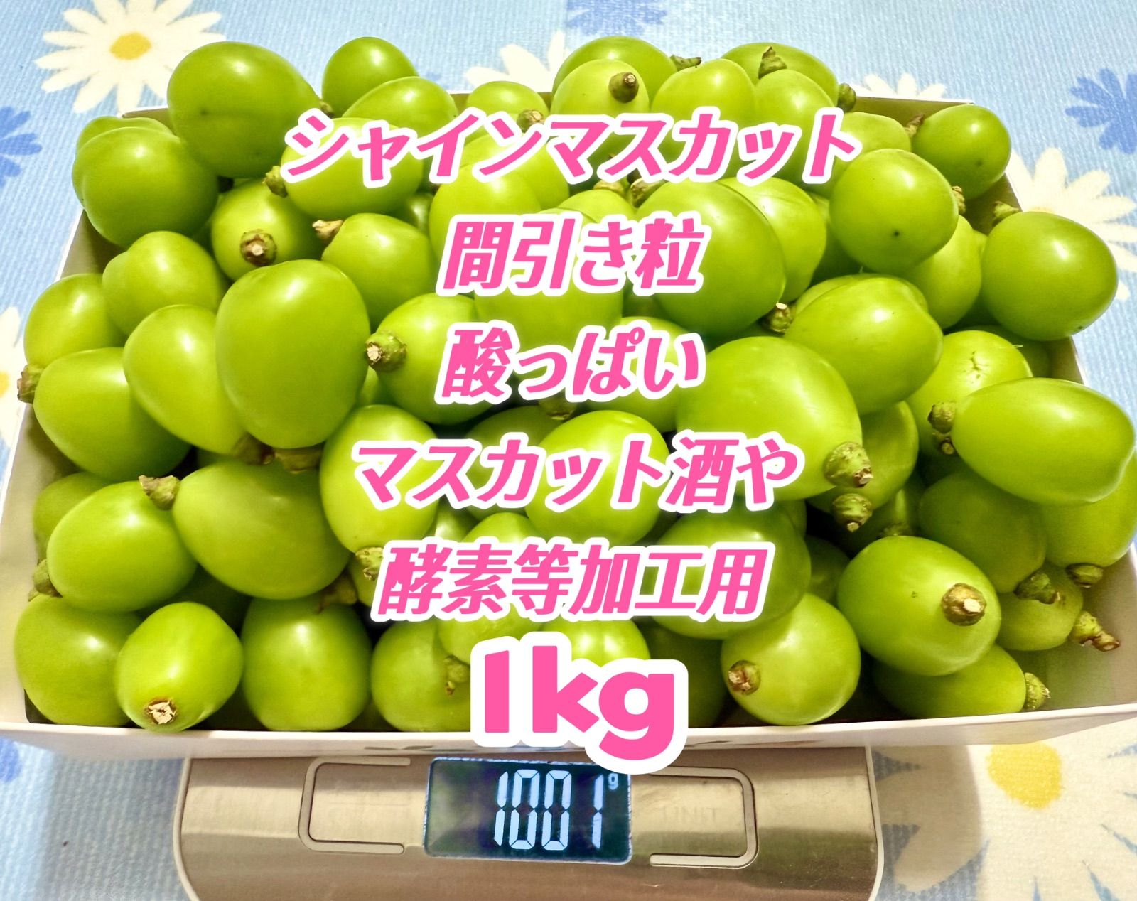 シャインマスカット 間引き粒 1kg 加工用 - メルカリ