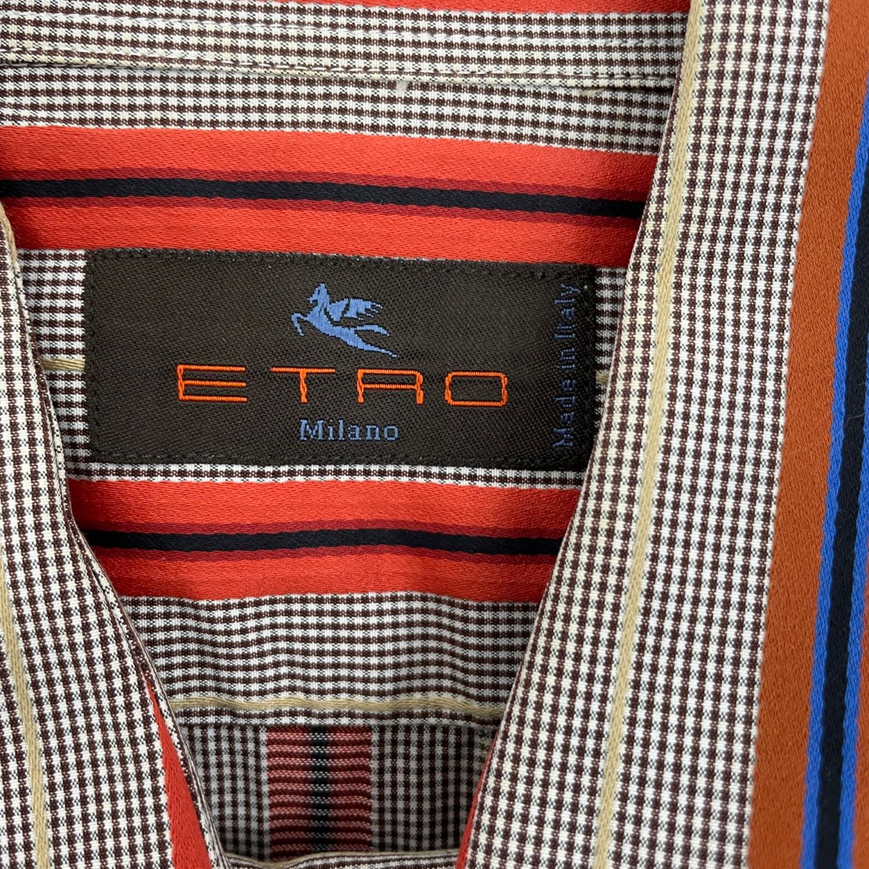 長袖シャツ エトロ ETRO 42 ストライク柄 コットン100% - メルカリ