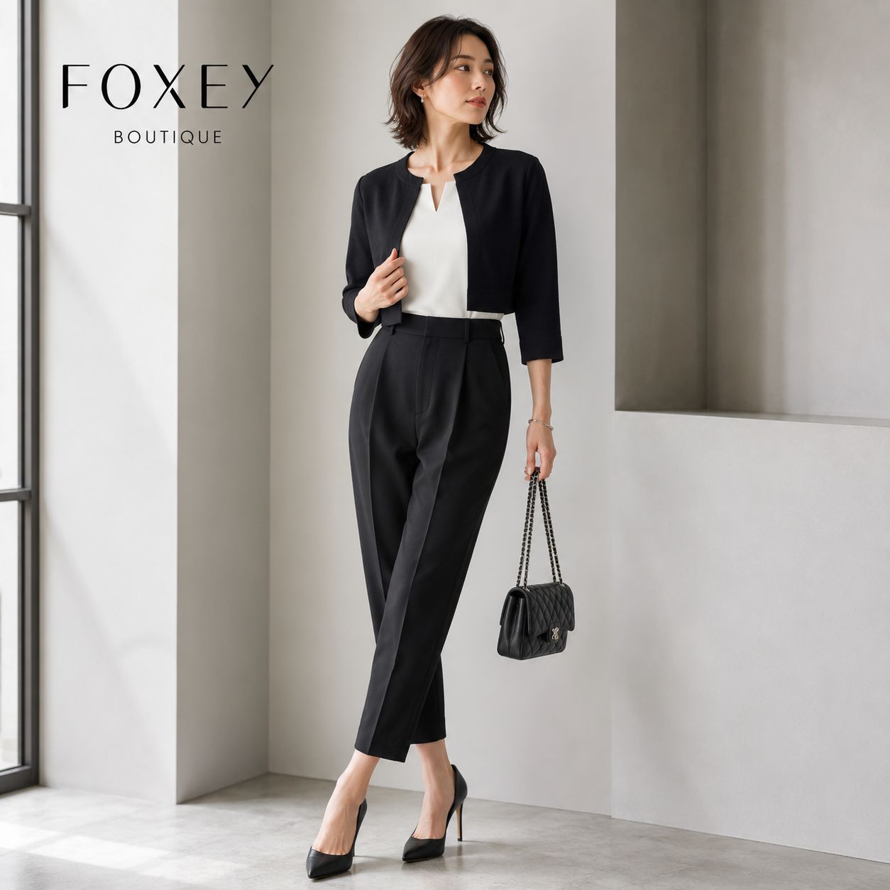 【美品】【クリーニング済】FOXEY/ フォクシー カーディガン ボレロ 38 「S〜M（7〜9号）相当 」ブラック レーヨンBLEND シンプル 冷房対策 結婚式 お食事会 女子会 学校行事 上品コーデ 13,724円