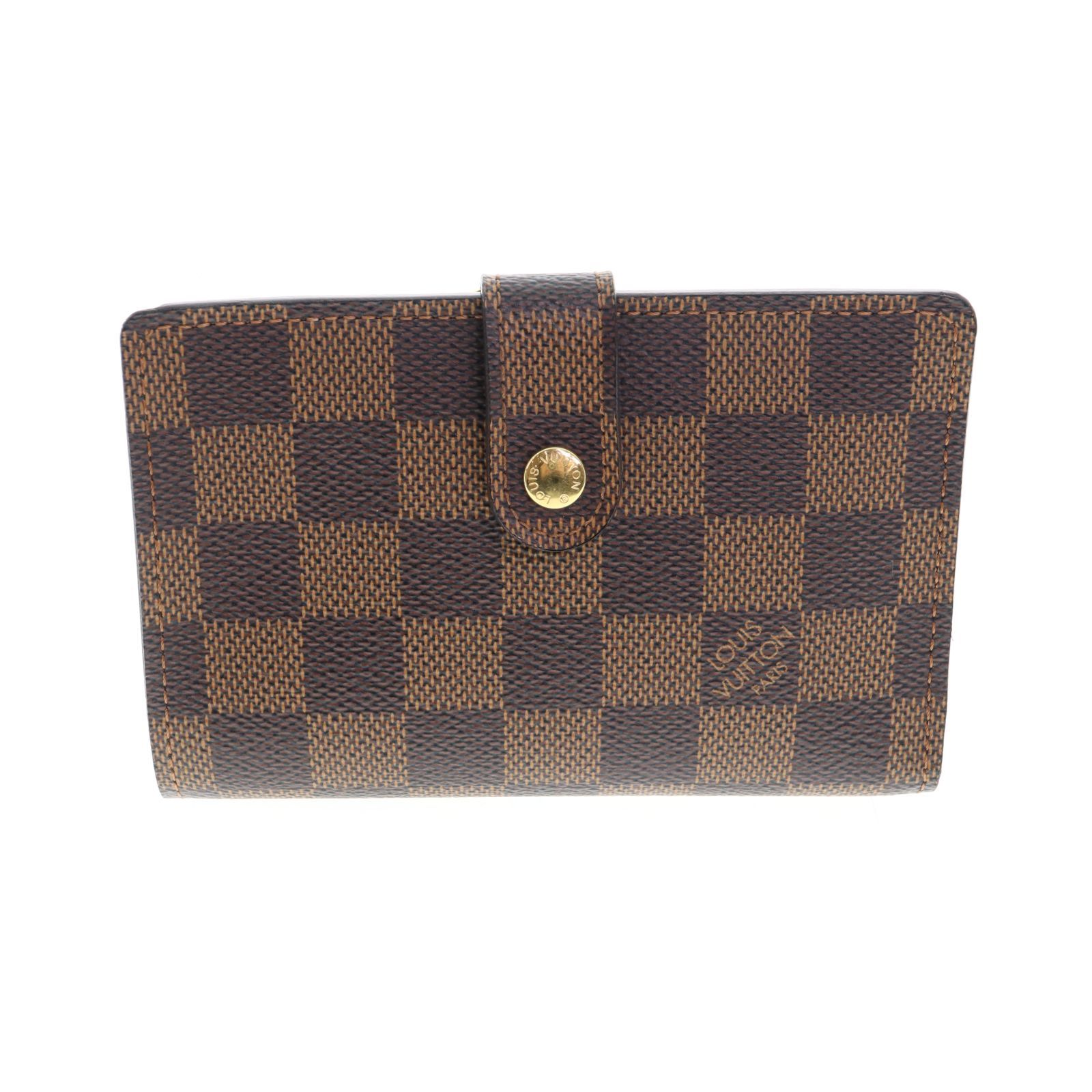 【中古】LOUIS VUITTON ルイ・ヴィトン N61664 ポルトモネ・ビエヴィエノワ ダミエ 二つ折り財布 がま口財布 レディース メンズ 財布 ブラウン ブランド