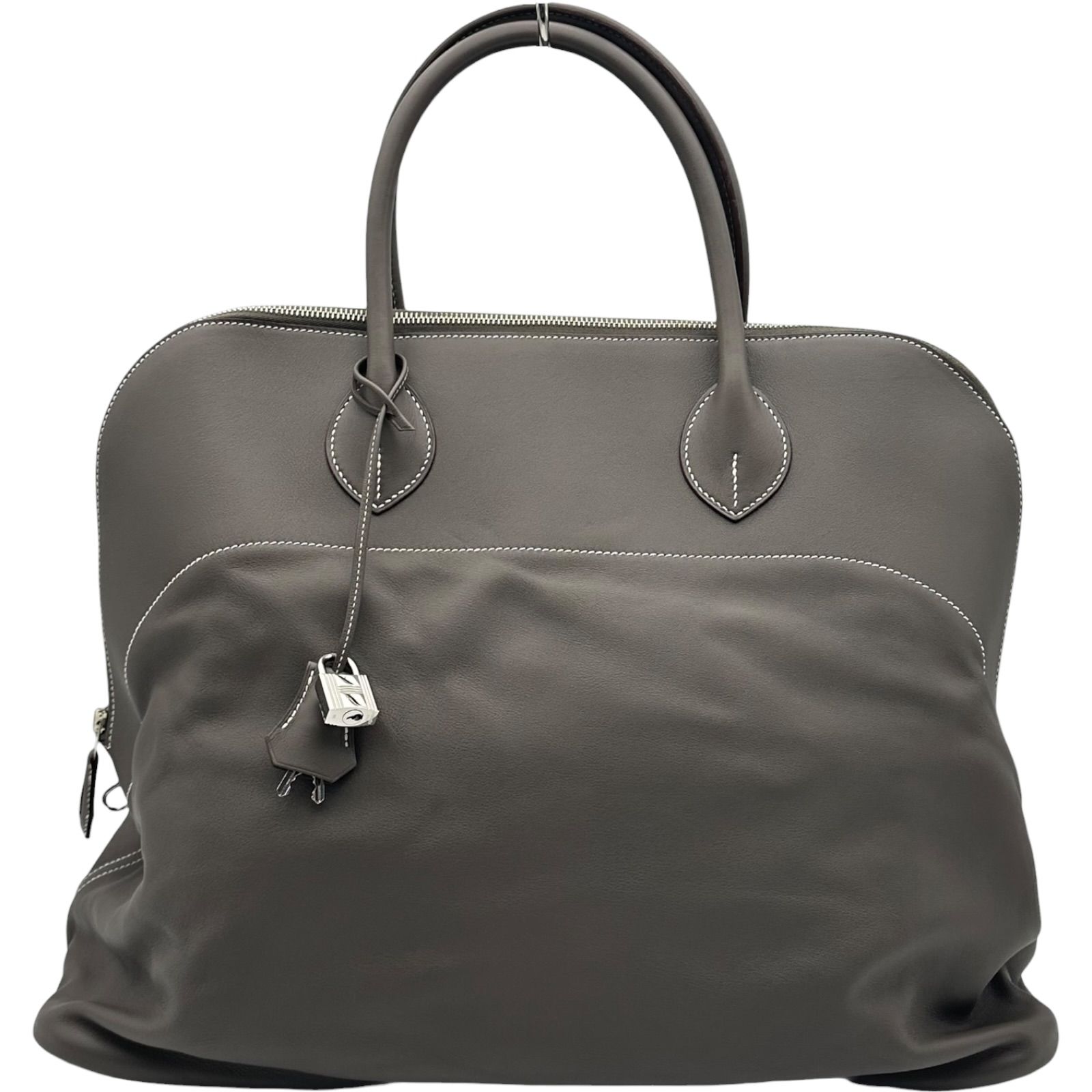 エルメス HERMES ボリードリラックス45 □R刻印 エタン シルバー金具 ヴォーシッキム ユニセックス ボストンバッグ