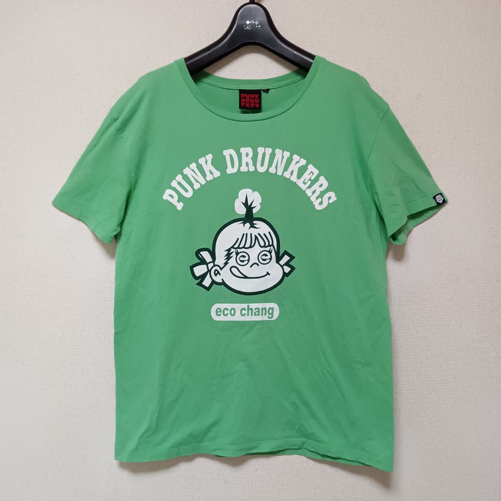 パンクドランカーズ XL ワンパンマン Tシャツ 緑 punk drunkers PUNK DRUNKERSパンクドランカーズTシャツ半袖グリーンサイズXL（М〜L