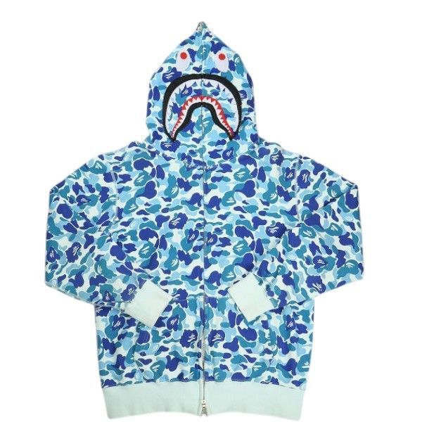 Size【M】 A BATHING APE ア ベイシング エイプ ABC CAMO SHARK FULL ZIP HOODIE BLUE シャークパーカー 青 【中古品-良い】 30009360