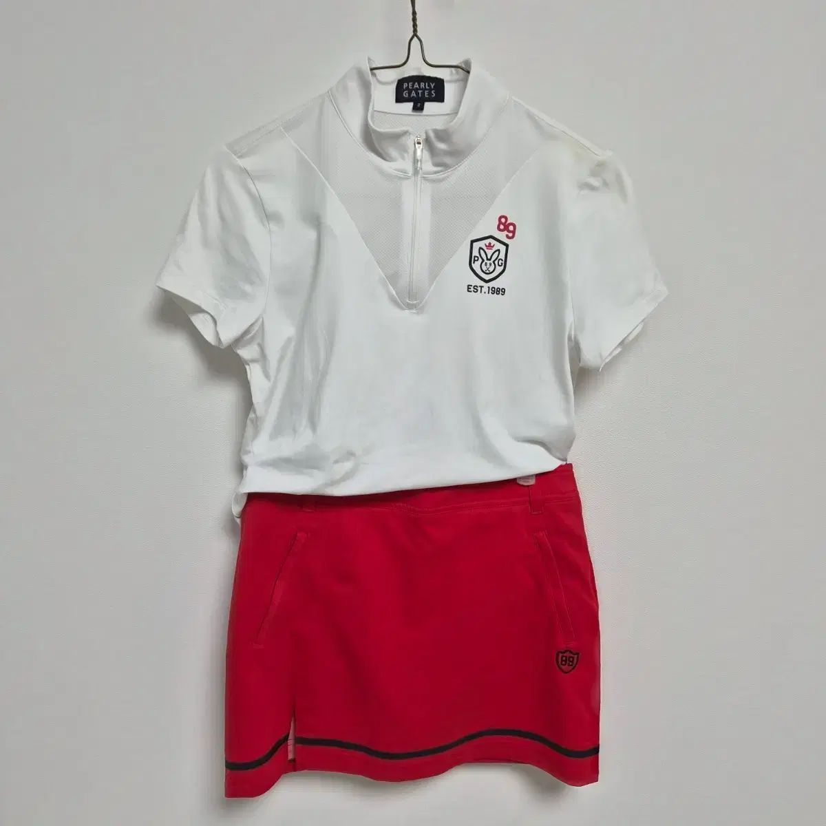 パーリーゲイツ レディース 半袖 カラーTシャツ シャツ + スカート セット