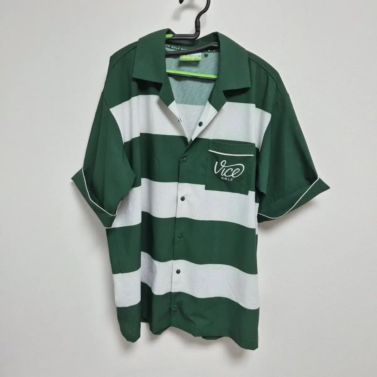 ヴァイス ゴルフ ボーダー柄 シャツ グリーン