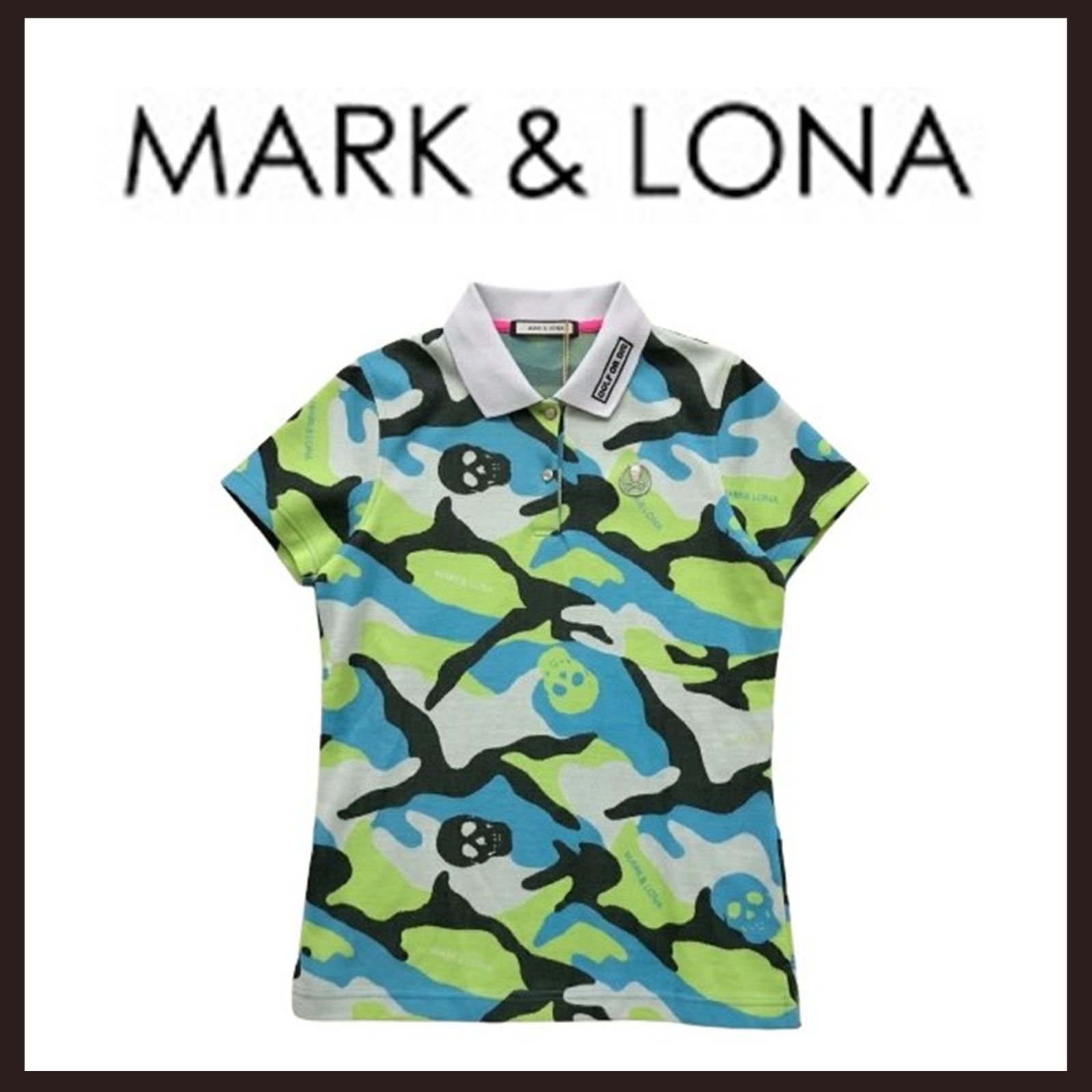 未使用 MARK&LONA（マークアンドロナ） スカルカモフラ ポロシャツ S