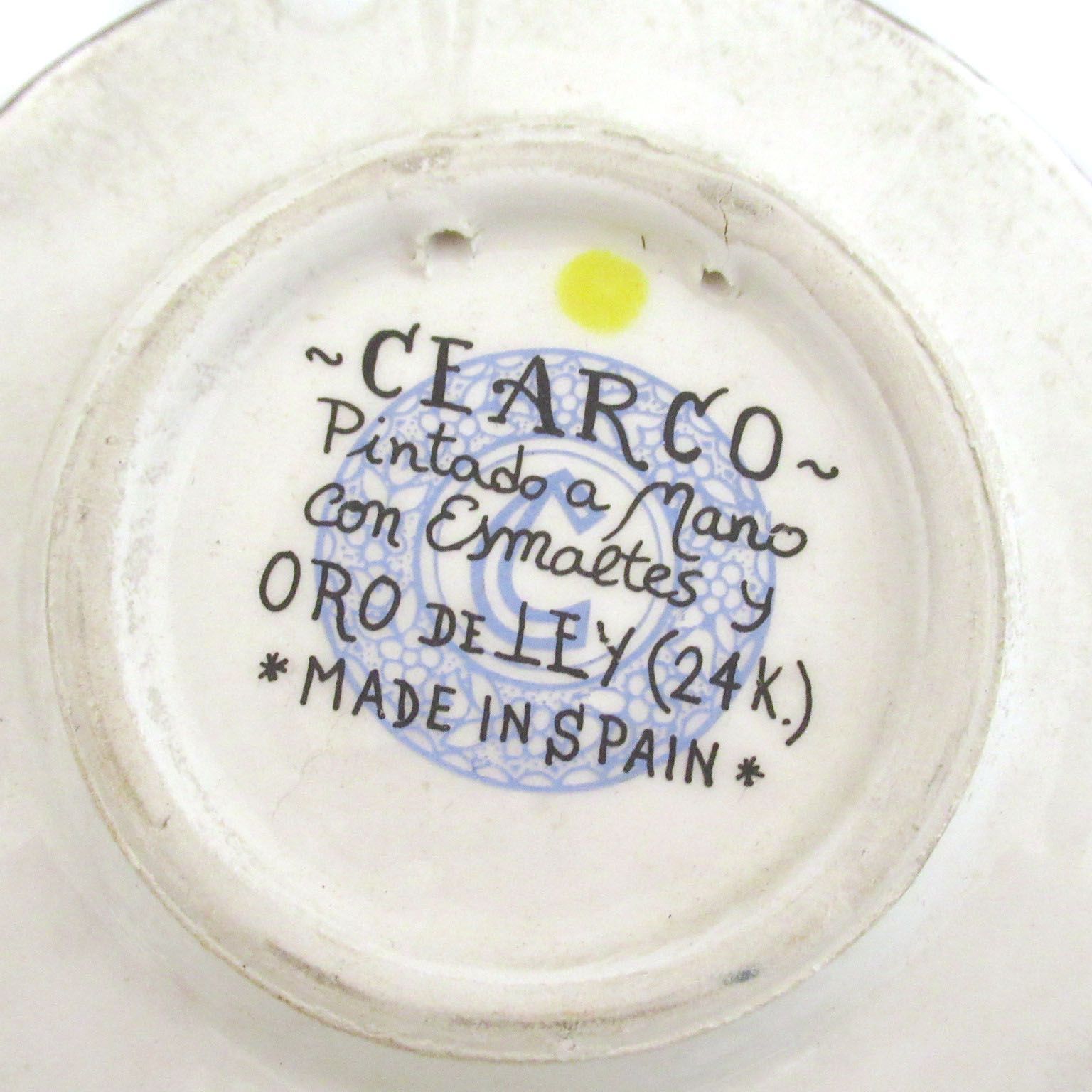 WE25505 CEARCO セアルコ セビリア焼き 24K 金彩 陶器 飾り皿 絵皿