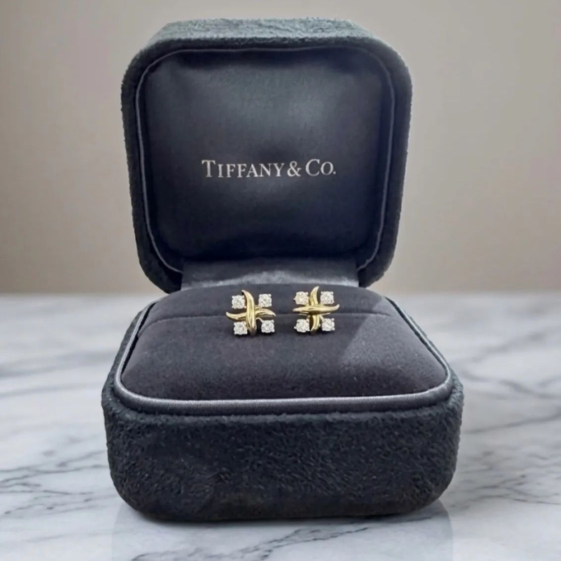 Tiffany&Co.750/Pt950 シュランバージェ ダイヤピアス