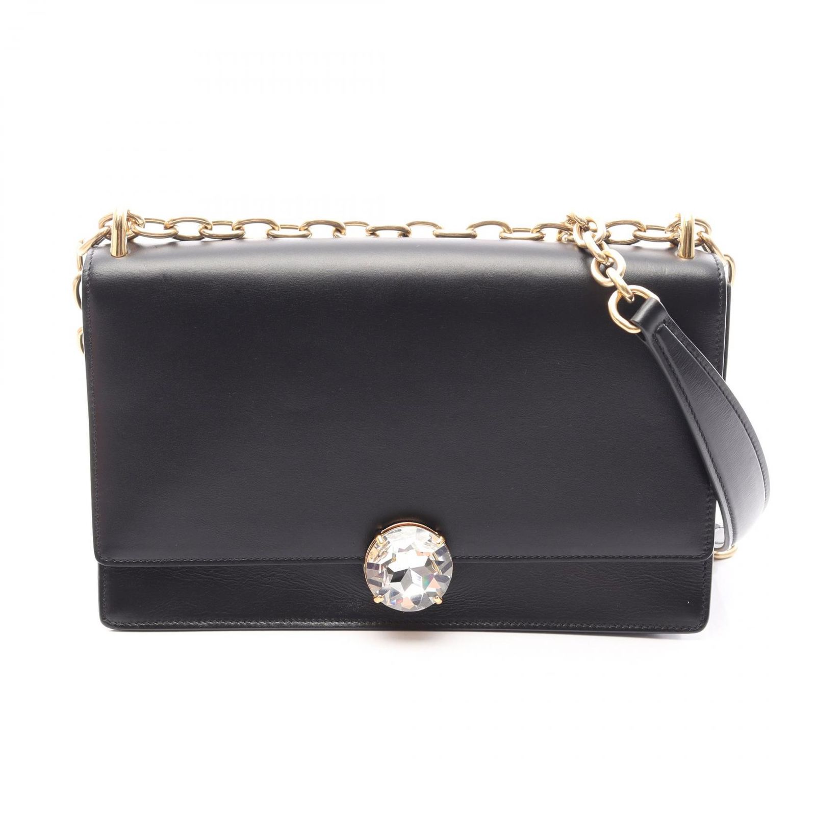 ミュウ ミュウ Miu Miu ショルダーバッグ 5BD129 ブラック レザー チェーンショルダー レディース 未使用