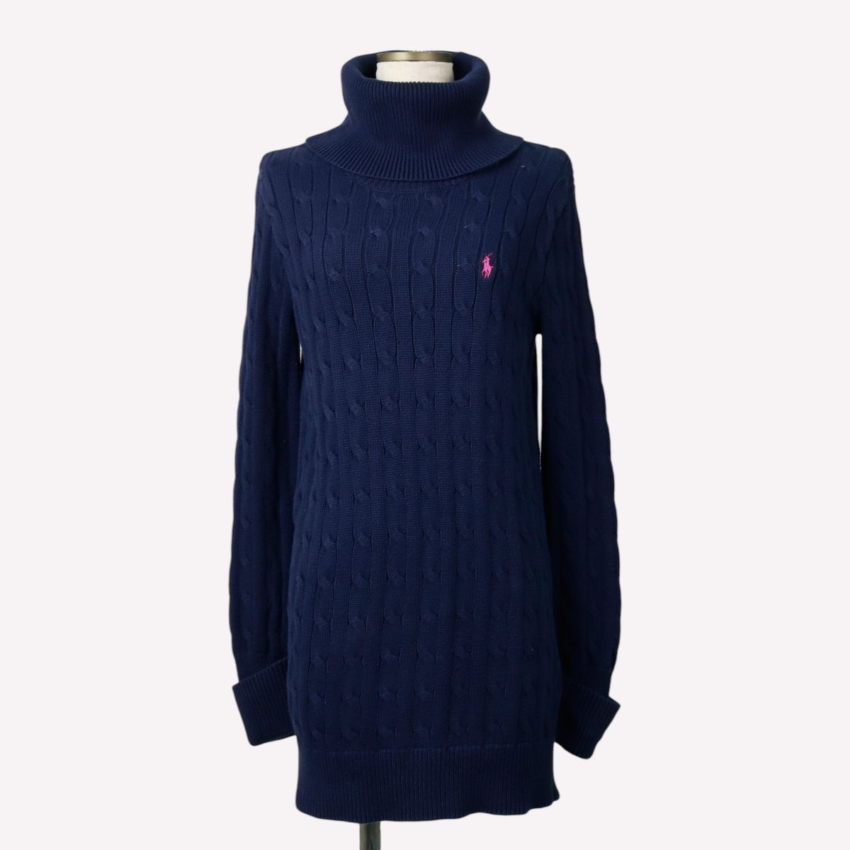 古着 ラルフローレン Ralph Lauren RALPH LAUREN SPORT ケーブル編み タートルネック ミニ ニットワンピース レディースS相当/eaa621263