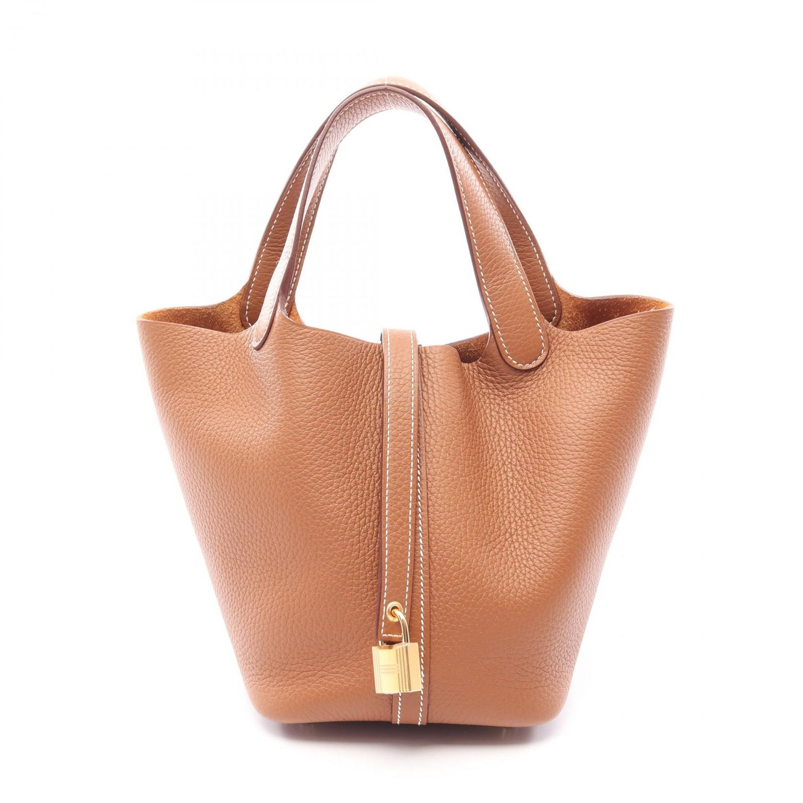 エルメス HERMES ハンドバッグ ピコタンロックPM ゴールド レザー ピコタンロックPM ゴールド レディース 未使用