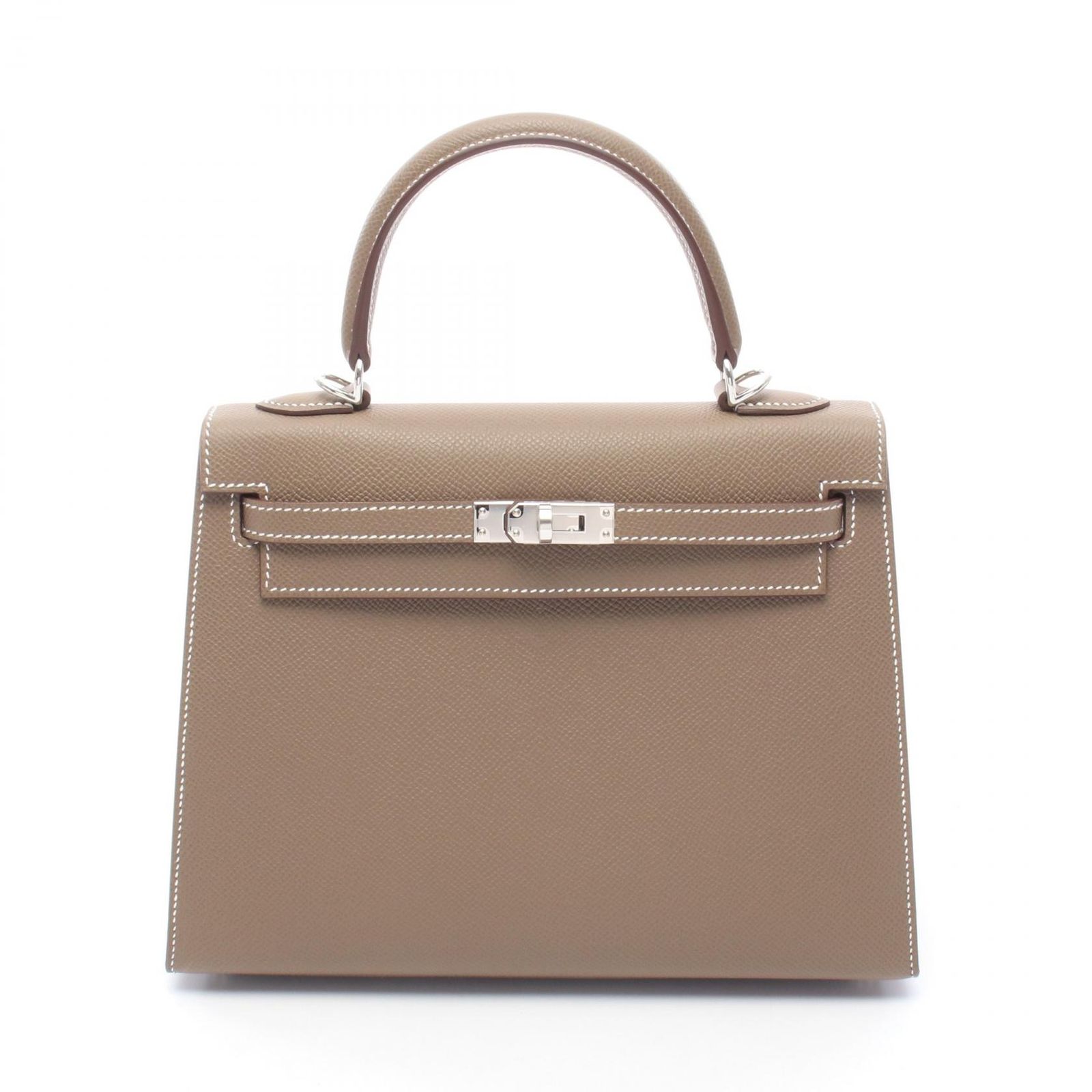エルメス HERMES ハンドバッグ ケリー25 外縫い 2WAY エトゥープ レザー カーフ（牛革） ケリー25 エトゥープ レディース 未使用