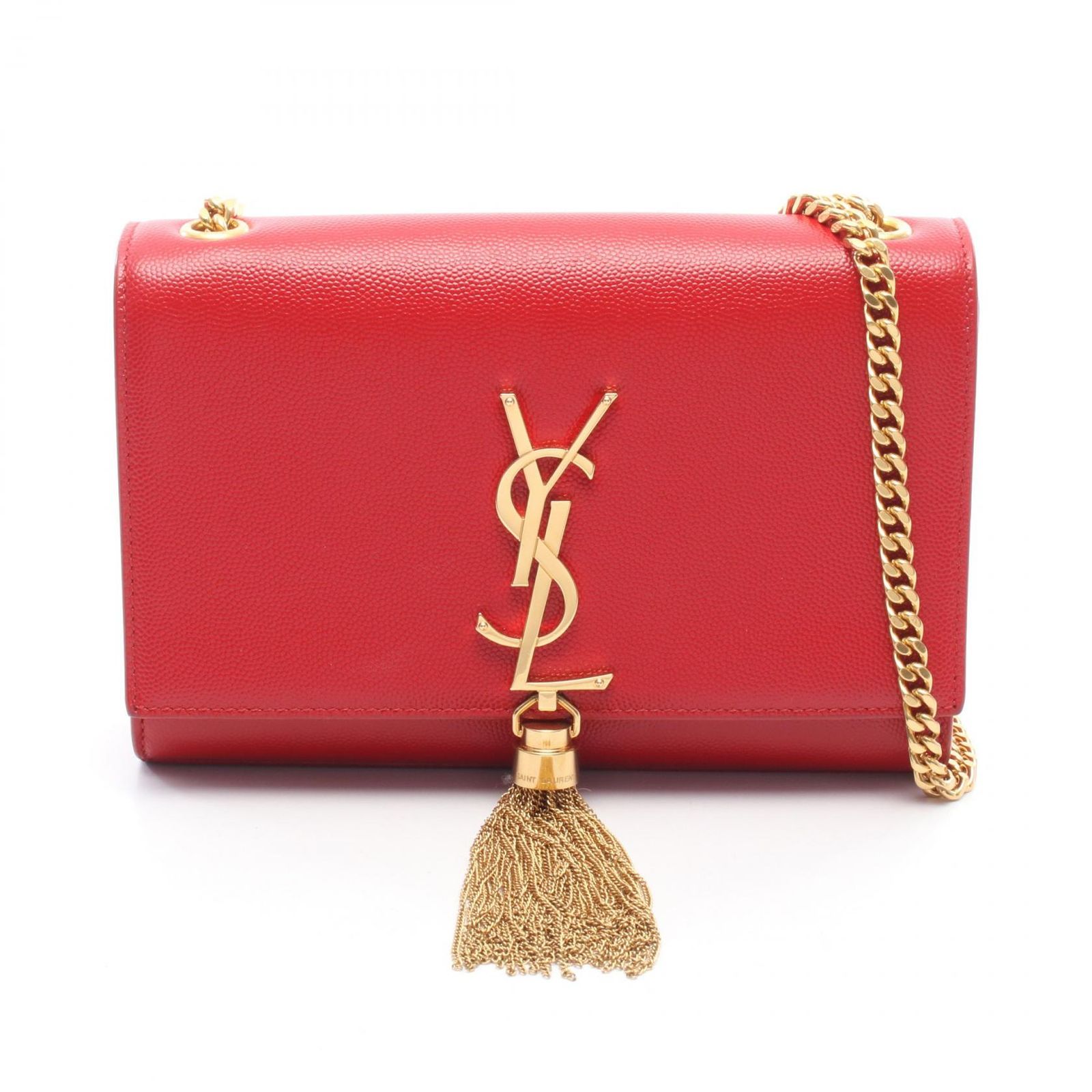 サンローランパリ SAINT LAURENT PARIS ショルダーバッグ ケイト タッセル 452159 レッド レザー ケイト タッセル スモール レディース Used A