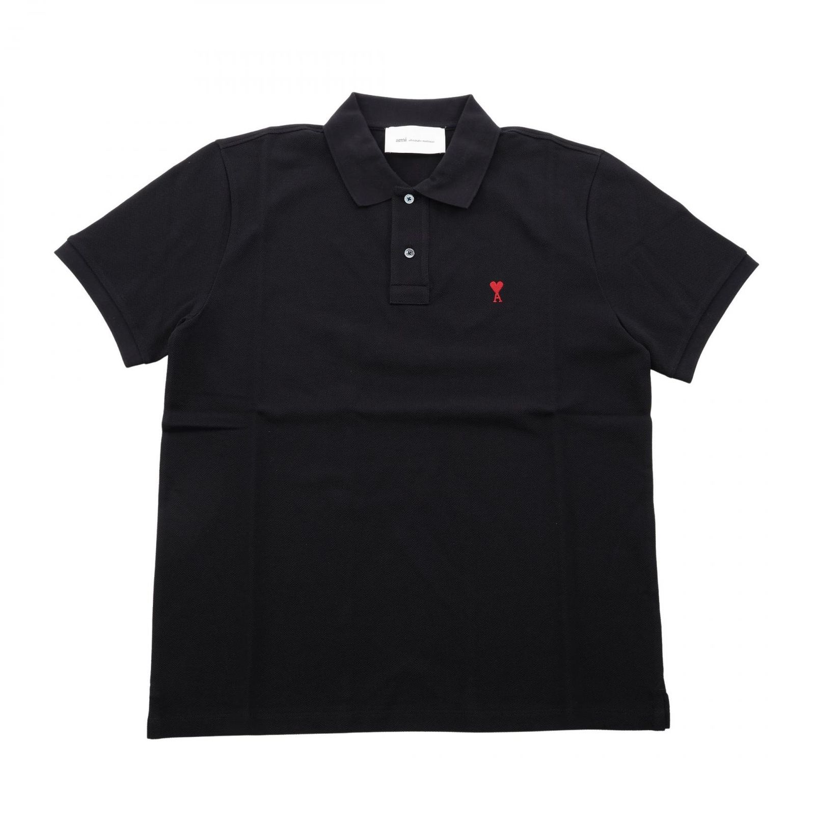 アミ AMI ポロシャツ Ami de Coeur UPL001.760001M ブラック コットン ポロシャツ ユニセックス 新品