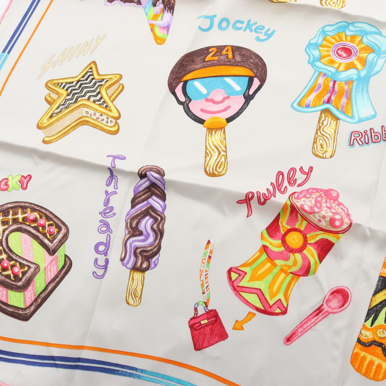 エルメス HERMES スカーフ カレ70 Funny Ice Cream シルク カレ70