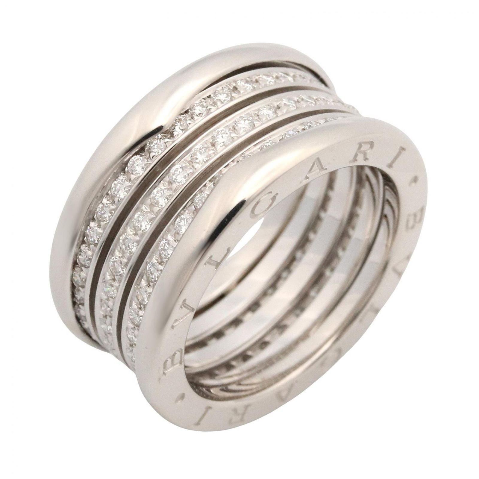 ブルガリ BVLGARI リング・指輪 B-zero1 リング ダイヤ 3バンド K18WG（ホワイトゴールド） ダイヤモンド B-zero1 リング ダイヤ 3バンド レディース Used A