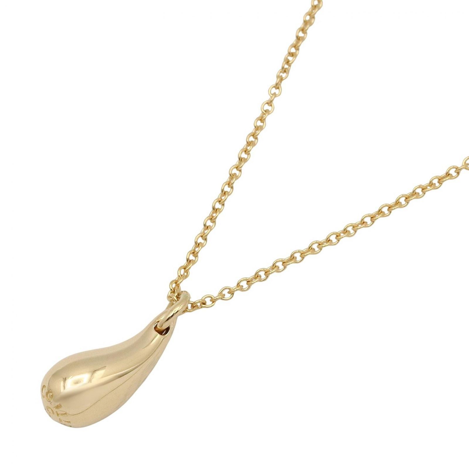ティファニー TIFFANY＆CO ネックレス ティアドロップ ネックレス 首回り40.5㎝ K18（イエローゴールド） ティアドロップ ネックレス ユニセックス Used A