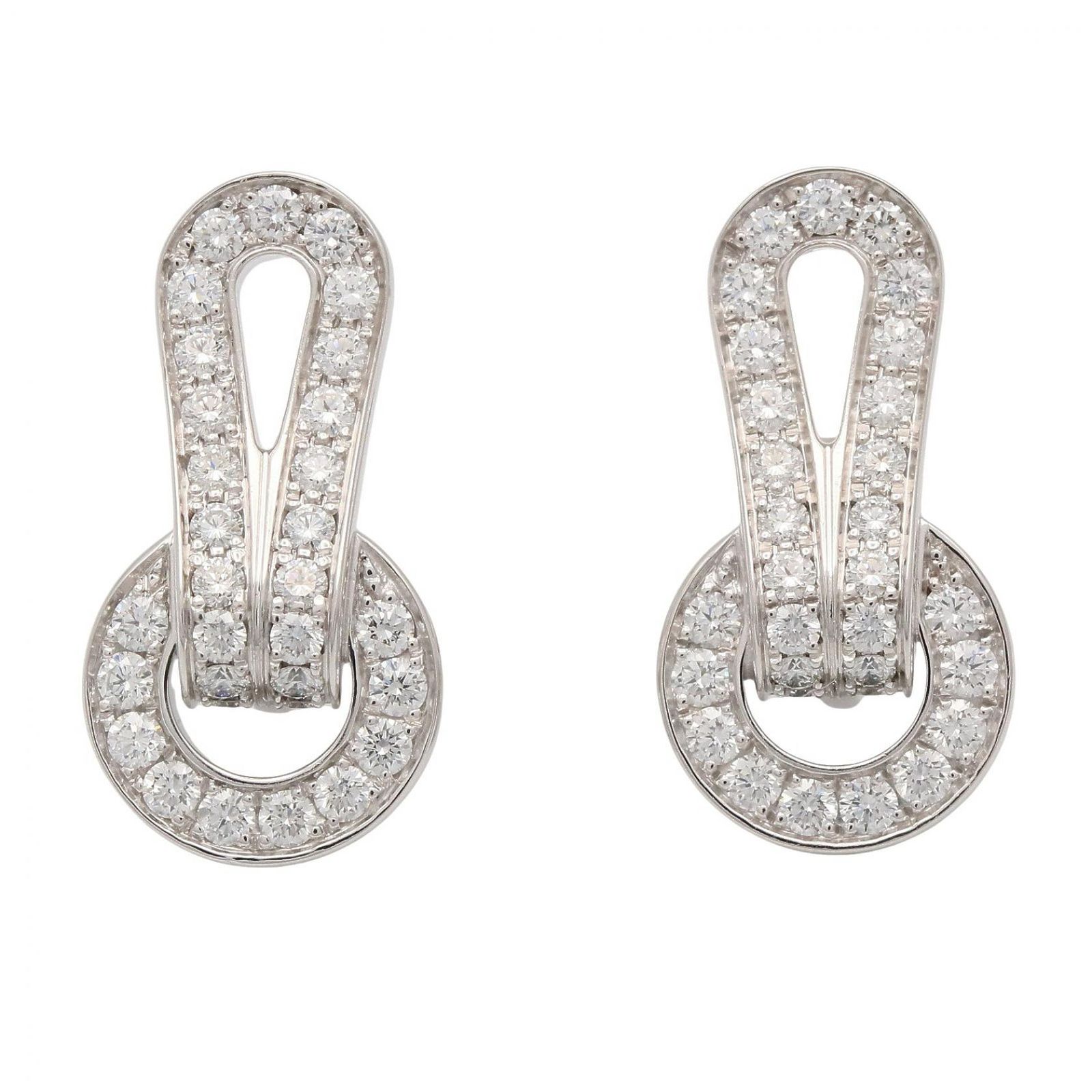 カルティエ CARTIER ピアス アグラフ ダイヤ ピアス K18WG（ホワイトゴールド） ダイヤモンド アグラフ ダイヤ ピアス レディース Used A