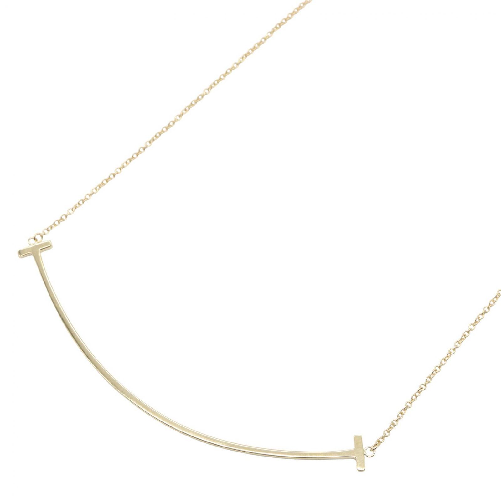 ティファニー TIFFANY＆CO ネックレス Tスマイル ラージ ネックレス 60011652 首回り40.5/45㎝ K18（イエローゴールド） Tスマイル ラージ ネックレス レディース Used A