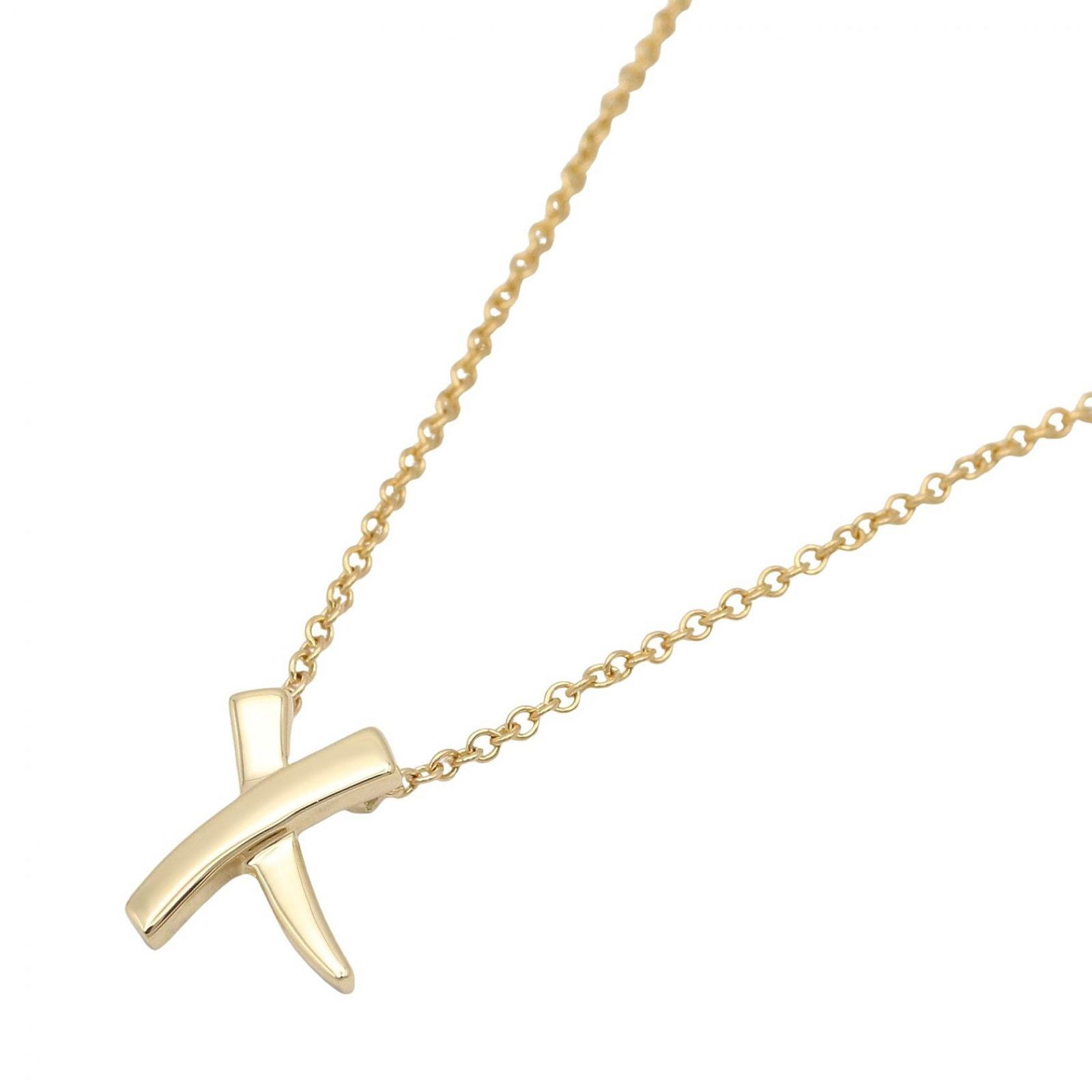 ティファニー TIFFANY＆CO ネックレス キス ネックレス 首回41cm K18（イエローゴールド） キス ネックレス ユニセックス Used A