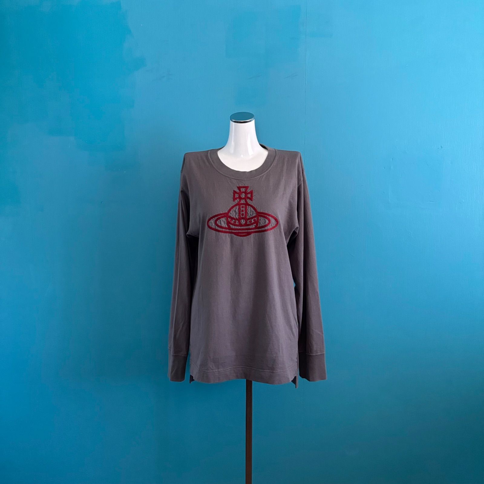 1166　Vivienne Westwood RED LABEL ヴィヴィアンウエストウッド　ビッグオーブ刺繍 デカロゴ　長袖カットソー ロンT 02