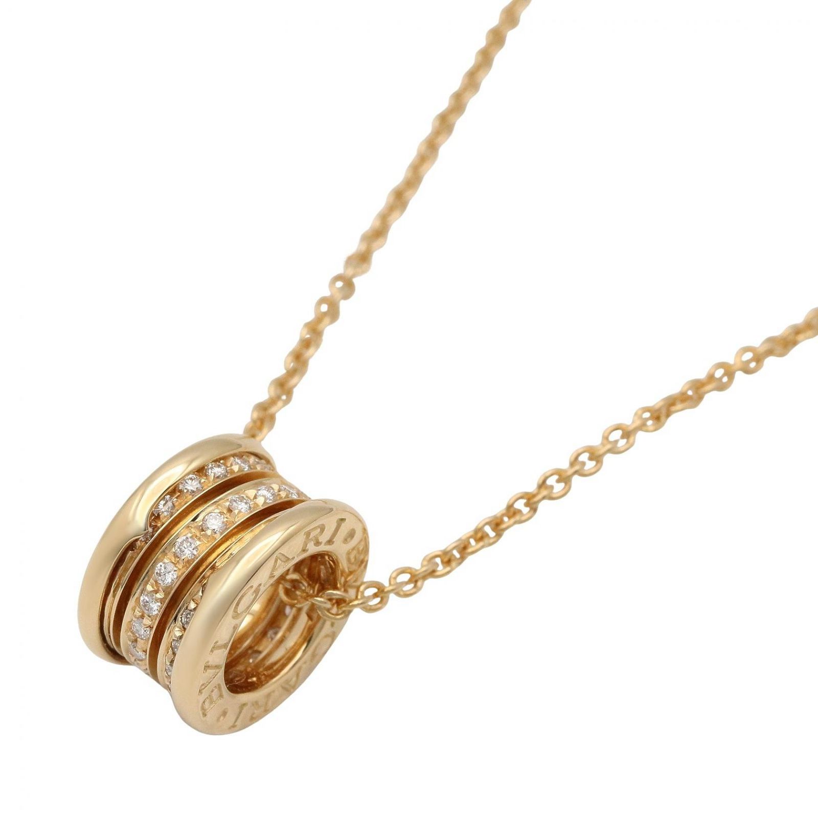 ブルガリ BVLGARI ネックレス B-zero1 ネックレス ダイヤ 首回40.5cm K18（イエローゴールド） ダイヤモンド B-zero1 ネックレス ダイヤ レディース Used A