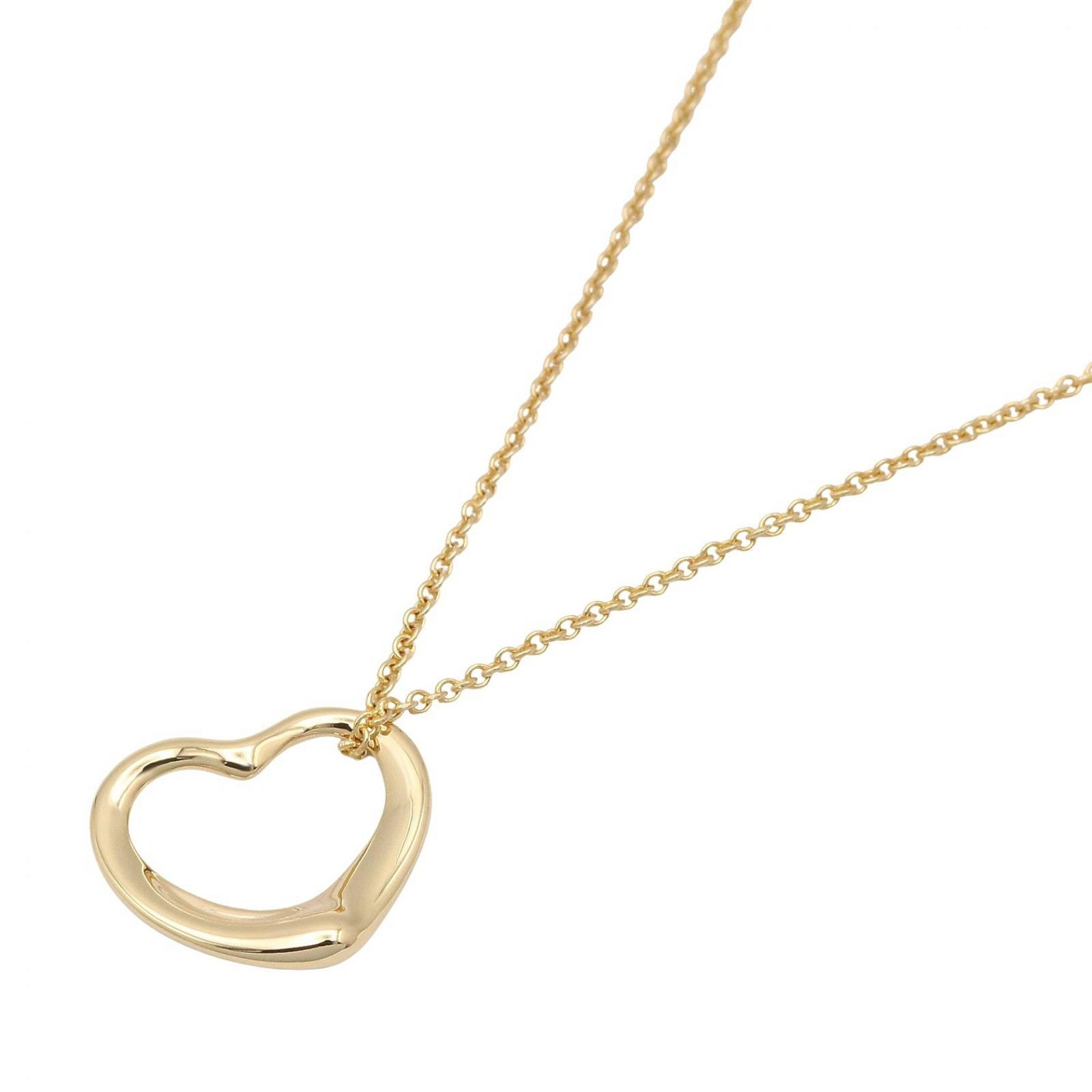 ティファニー TIFFANY＆CO ネックレス オープンハート ネックレス 首回41cm K18（イエローゴールド） オープンハート ネックレス レディース Used A