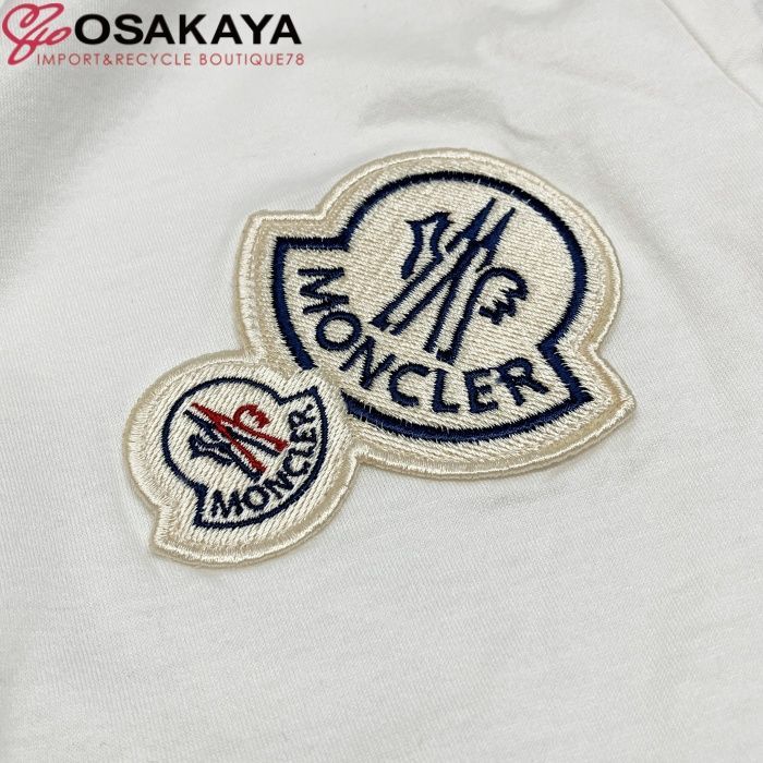 美品 MONCLER モンクレール ダブルロゴワッペン Tシャツ ホワイト