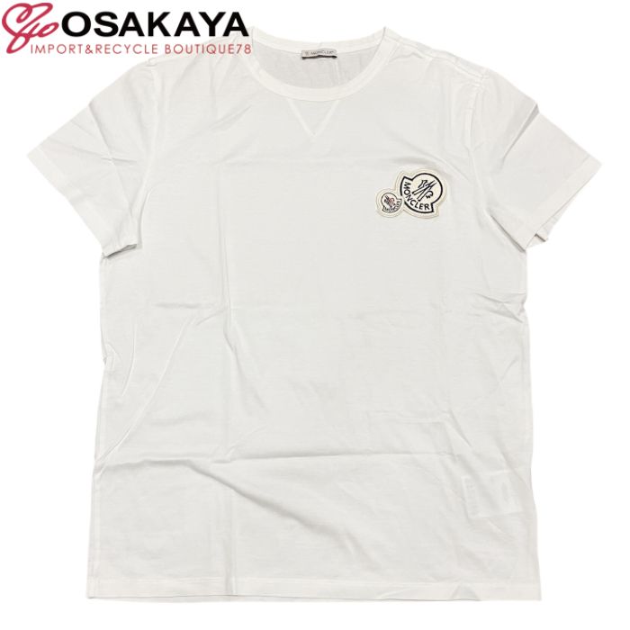 美品 MONCLER モンクレール ダブルロゴワッペン Tシャツ ホワイト